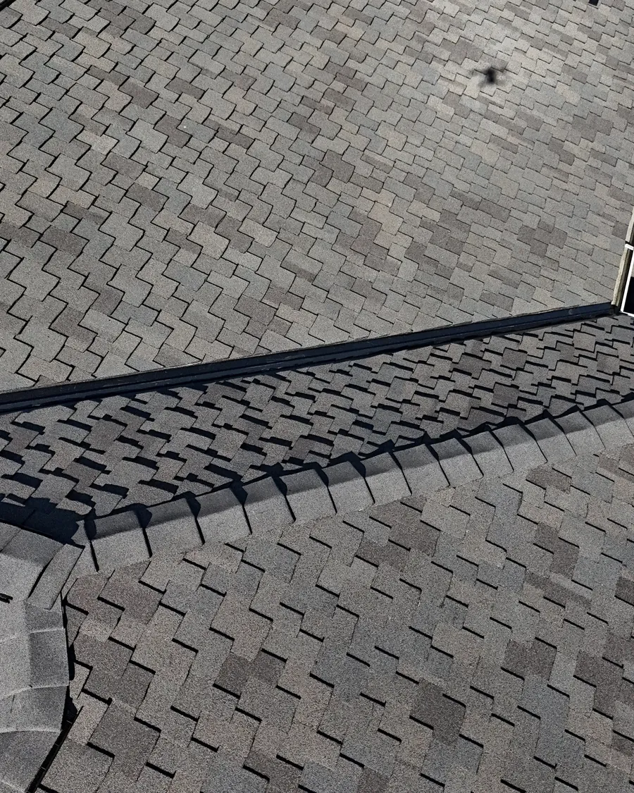 Close-up of new architectural shingles installed by Titan Roofing