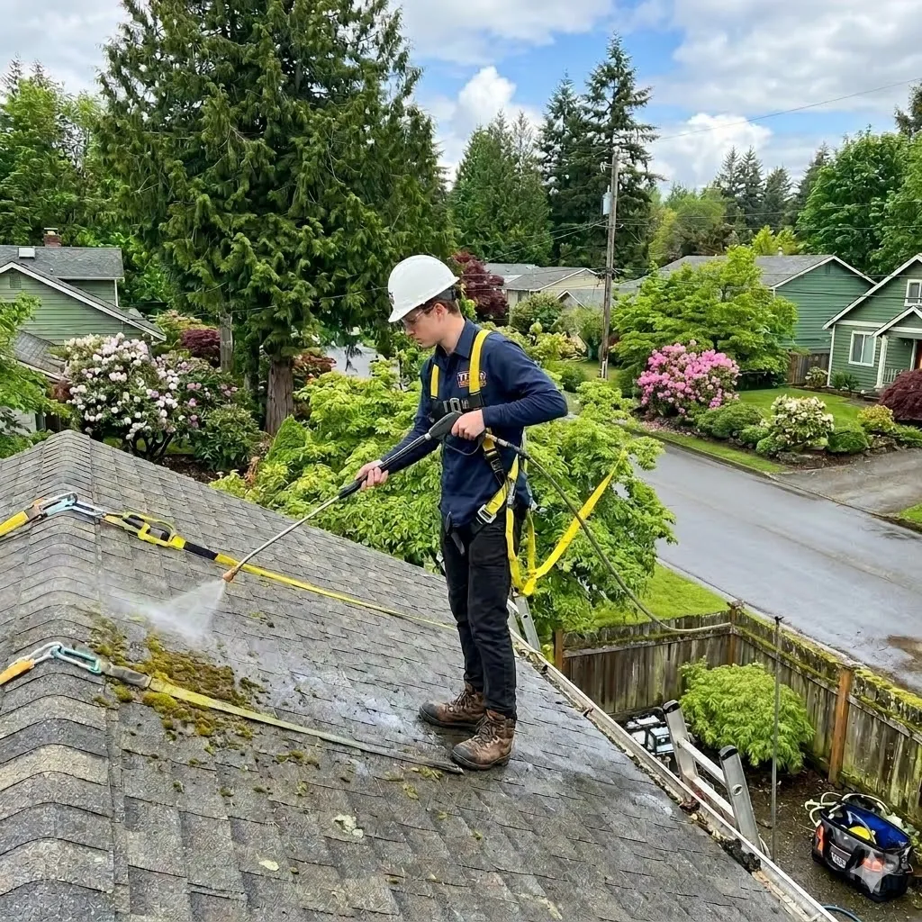 Professional roof cleaning services in Kent WA