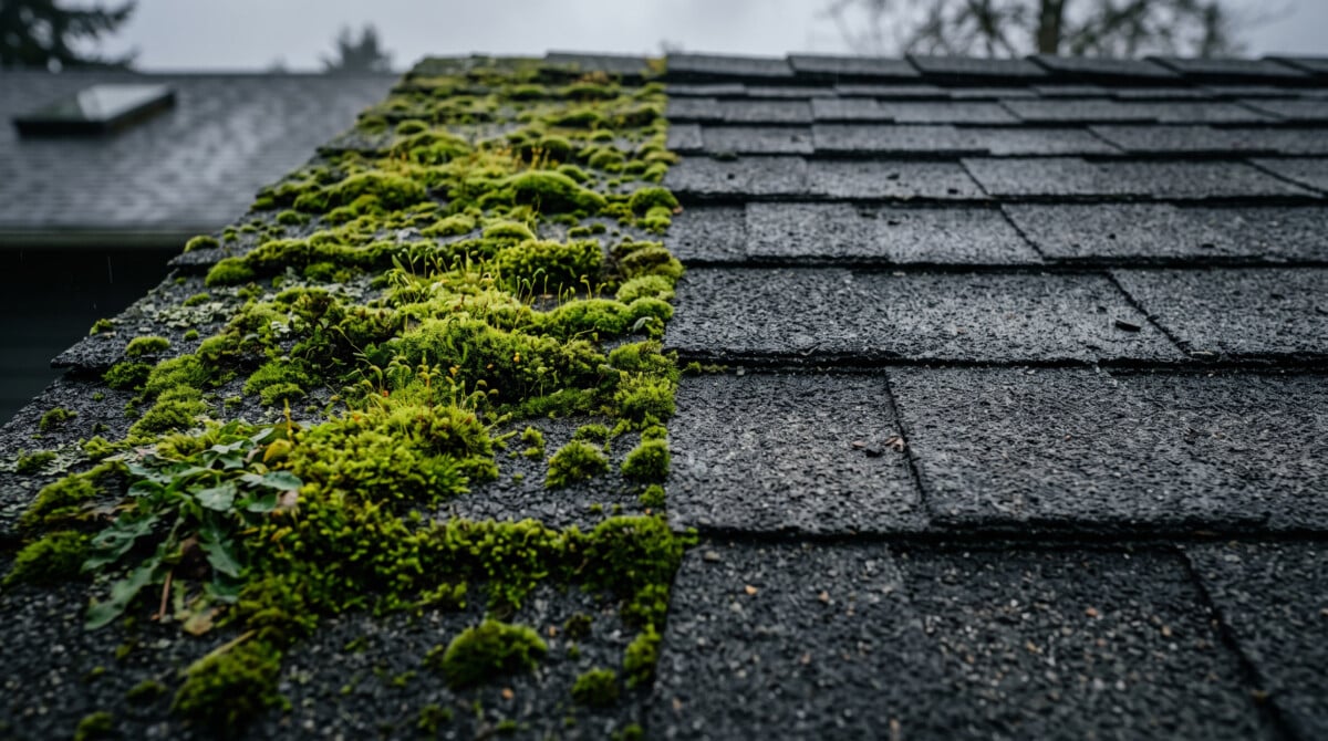 Architectural asphalt shingle roof on a Pacific Northwest home